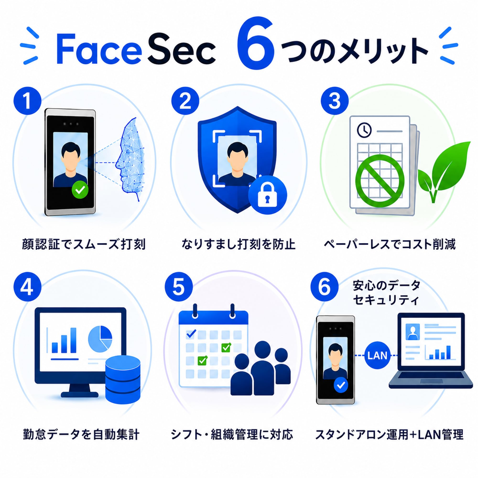 Amazon.co.jp: FaceSec(ﾌｪｲｽｾｯｸ) タイムレコーダー AI顔認証 高速 高